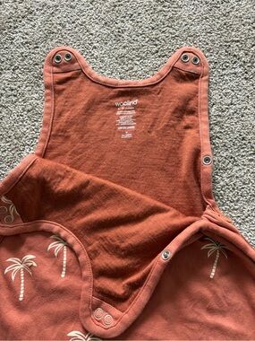 Woolino Rust Orange Palm Print Baby Sleepsack